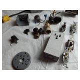 Electrical Components Including Leviton Outlet Box, Light Sockets, and Switches