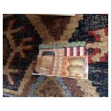 Woven Rug with Geometric Patterns approximately 7 feet 5 inches by 5 feet 3 inches