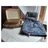 Vintage Suitcase, Targus Laptop Bag, and Dynamo Garment Bag