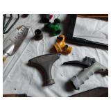 Garden Tools and Accessories including Roundup Weed Killer (partials), Sprinklers, and Hand Tools