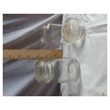 Decorative Items including Ceramic Figurine, Glass Jars, and Candle Holder