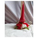 Decorative Items including Ceramic Figurine, Glass Jars, and Candle Holder