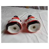 Black Americana Salt and Pepper Shaker Set with Red and White Design