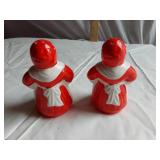 Black Americana Salt and Pepper Shaker Set with Red and White Design