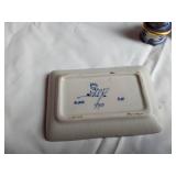Delft Blue Windmill-Themed Ceramic Salt and Pepper Shakers and Mini Pitcher and Saucer
