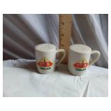 TX Trojan Branded Miniature Mug Shaped Salt and Pepper Shakers Set
