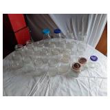 Lot of Glass Mason Jars and Lidded Jars
