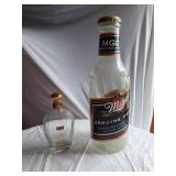 Miller Genuine Draft Large Coin Bank and E&J Brandy Decanter