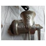 Kitchen tools including Foley Food Mill, Keystone Grinder, and strainers