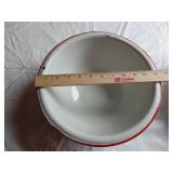 Pair of White and Red Enamel Bowls