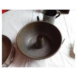 Vintage Kitchenware Lot including Metal Ice Cube Tray, Springform Pan, and Measuring Cup