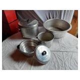 Comet Aluminum Cookware including Large Pot, Medium Pot, Small Pot with Lids