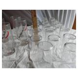 Clear Glassware and Decorated Drinking Glasses
