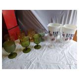 Miller Lite Pitchers and Schlitz Beer Glasses and Other Goblets
