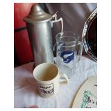 Vintage Memorabilia and Advertising Items including Walt Disney World Tray, Ashtrays, and Mugs