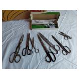 HUGE Lot of Sewing Supplies and Accessories Including Necchi Supernova Parts, Singer Needles, Scissors, and Fabrics
