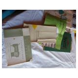 HUGE Lot of Sewing Supplies and Accessories Including Necchi Supernova Parts, Singer Needles, Scissors, and Fabrics