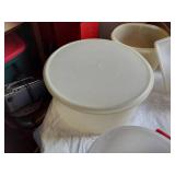 Mixed Kitchenware Items including Plastic Containers, Can Opener, and Dish Rack