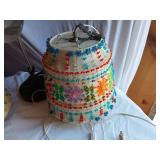Colorful Beaded Hanging Lampshades with Desk Lamp
