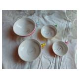 Glassware and Measuring Cups Set including MG Japan Measuring Cups, Crystal Clear Bowls, and Plates