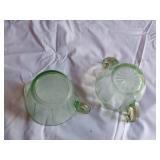 Green Depression Glass Creamer and Sugar Bowl Set