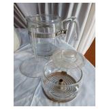 Vintage Kitchenware including Trendsetters Stoneware, Pyrex Coffee Pot, and Ceramic Pitcher