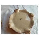 Yellow and Marbled Ceramic Bowl with Mark, Floral Ceramic Bowl Made in Japan
