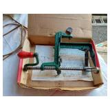 White Mountain Apple Peeler, Sunbeam Iron, Proctor-Silex Toaster, and General Electric Wall Clock