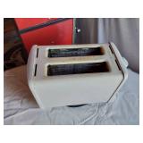 White Mountain Apple Peeler, Sunbeam Iron, Proctor-Silex Toaster, and General Electric Wall Clock