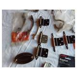 Assorted Hardware and Fixtures including Hinges, Handles, and Fasteners