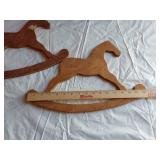 Wooden Rocking Horse Wall Decor Set