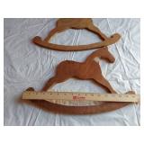 Wooden Rocking Horse Wall Decor Set