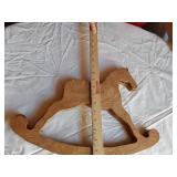 Wooden Rocking Horse Wall Decor Set