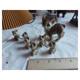 Assorted Vintage Figurines and Lamp Parts with Horses, Cats, Dogs