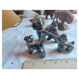 Assorted Vintage Figurines and Lamp Parts with Horses, Cats, Dogs