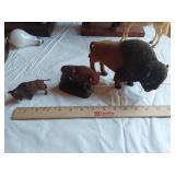 Assorted Vintage Figurines and Lamp Parts with Horses, Cats, Dogs