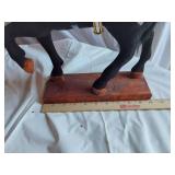 Assorted Vintage Figurines and Lamp Parts with Horses, Cats, Dogs