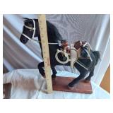Assorted Vintage Figurines and Lamp Parts with Horses, Cats, Dogs