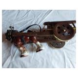 Vintage Wooden Toys and Metal Windmill Set
