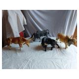 Lot of 4  Bull Figurines