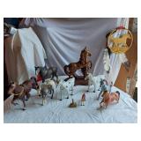 Vintage Horses Figures and Decor - some with damage