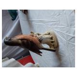Vintage Ceramic Animal Figurines including Vimax Creation Bird, Dog, and Peacock