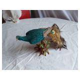 Vintage Ceramic Animal Figurines including Vimax Creation Bird, Dog, and Peacock