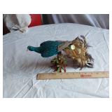 Vintage Ceramic Animal Figurines including Vimax Creation Bird, Dog, and Peacock