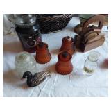 Lot of Decor and Collectibles including Teddy Bears, Candle Holders, and Baskets