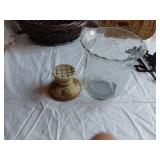 Lot of Decor and Collectibles including Teddy Bears, Candle Holders, and Baskets
