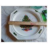 Christmas Decorations and Tableware Collection including Plates, Figurines, and Glassware