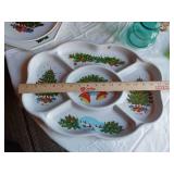 Christmas Decorations and Tableware Collection including Plates, Figurines, and Glassware