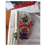 Christmas Decorations and Tableware Collection including Plates, Figurines, and Glassware