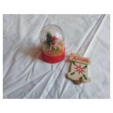 Christmas Decorations and Tableware Collection including Plates, Figurines, and Glassware